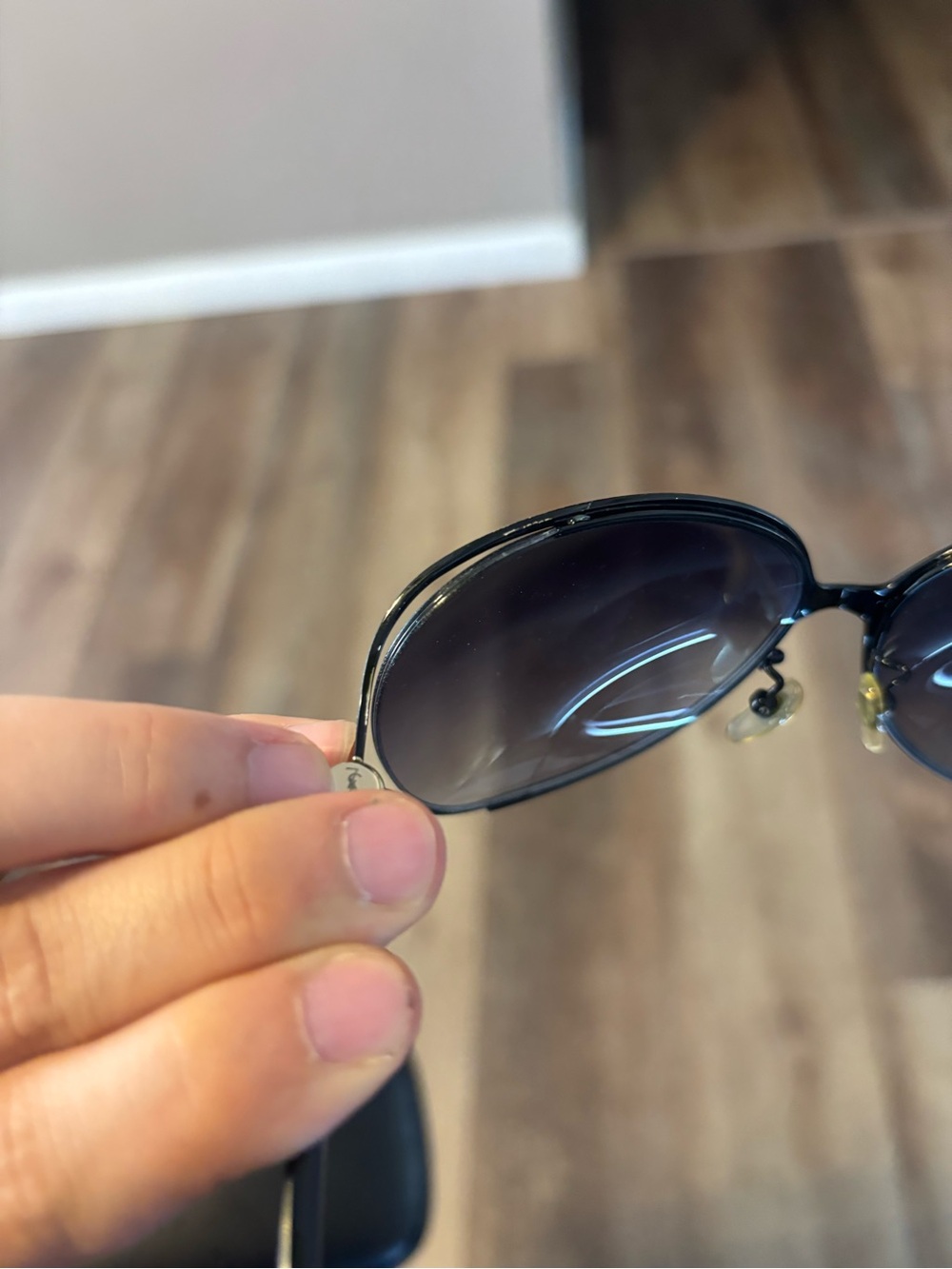Yves Saint Laurent Black Sunglasses with Gold Accents - Picture 8 of 11